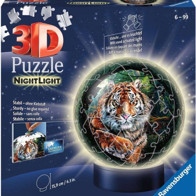 RAVENSBURGER Svítící puzzleball Tygr 72 dílků
