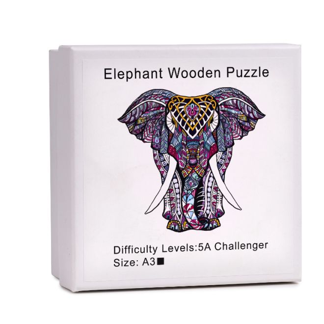 3D dřevěné puzzle Premium Slon - 106 dílků
