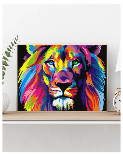 Malování podle čísel Rainbow Lion 40x50 plátno + barvy + štětce
