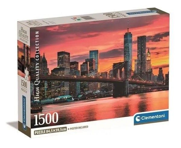 Puzzle 1500 prvků Kompaktní East River za soumraku