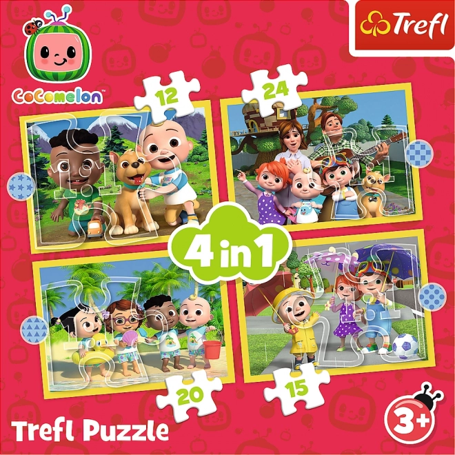 TREFL Puzzle Cocomelon: Seznamte se 4v1 (12,15,20,24 dílků)