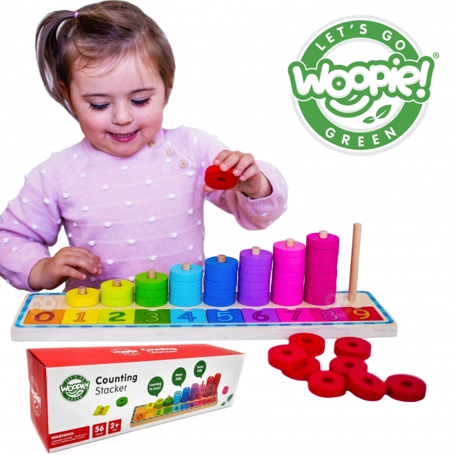 Woopie zelený Montessori učící puzzle počítání a barvy