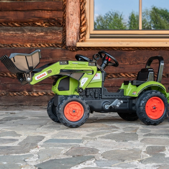 Šlapací traktor Claas Arion 410 s valníkem zelený
