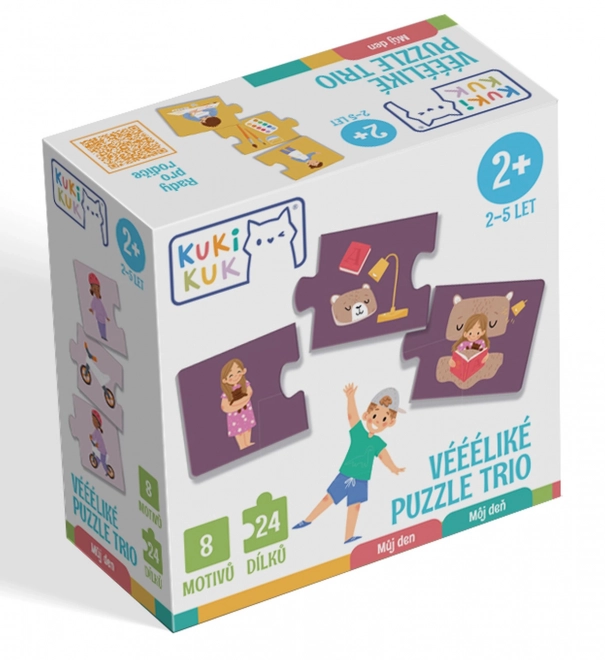 KukiKuk 80042 Véééliké puzzle trio Můj den