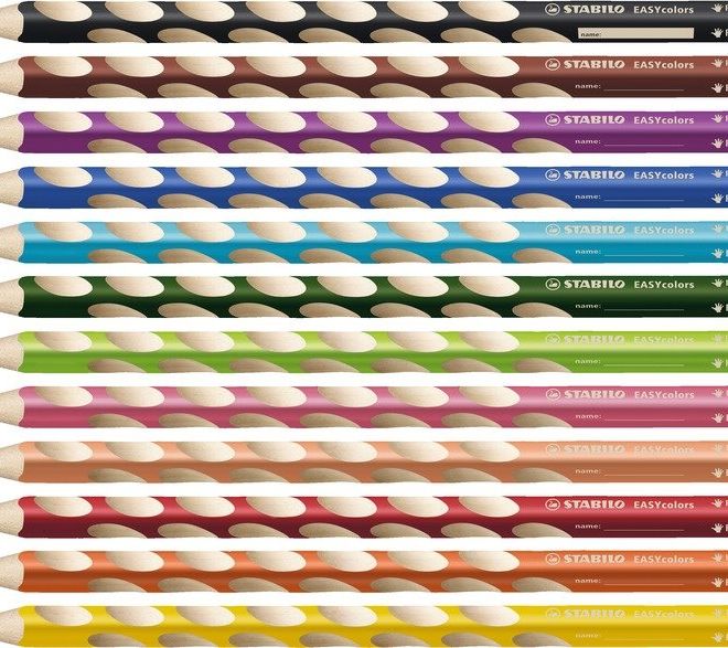 STABILO EASYstart sada 12 pastelek pro praváky s ořezávátkem