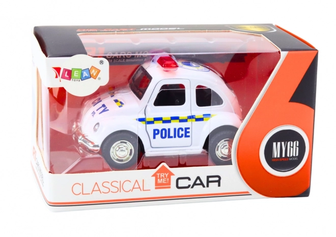 Policejní auto Classic 1:38 Drive Lights Sounds White