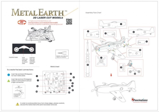 METAL EARTH 3D puzzle Letadlo Mustang P-51