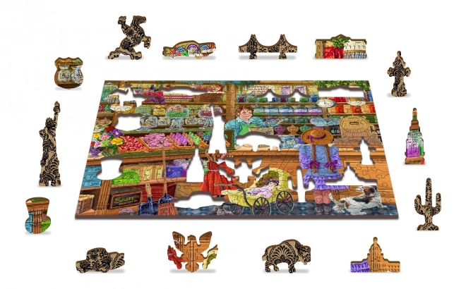 WOODEN CITY Dřevěné puzzle Sladké dobrodružství 2v1, 200 dílků EKO