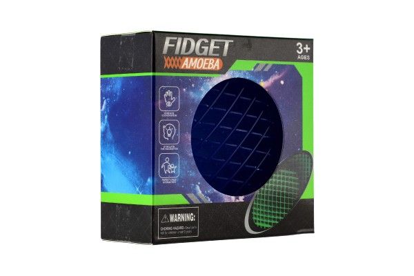 Fidget worm měnící tvar antistresový plast 11cm 4 barvy v krabičce 11x10,5cm 12ks v boxu