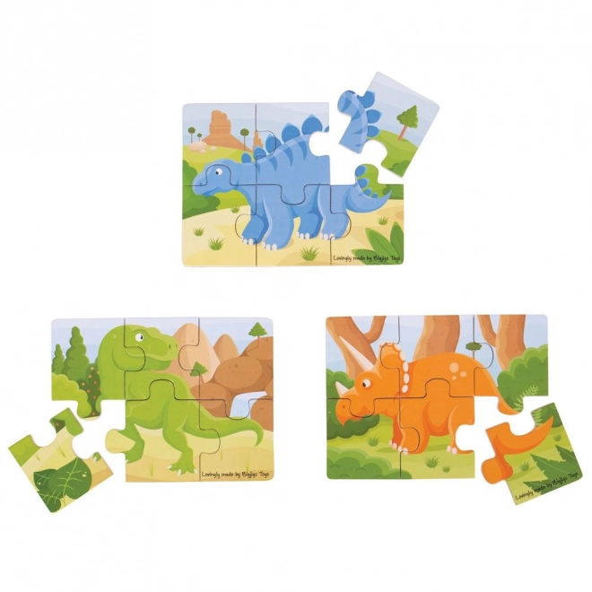 Bigjigs Toys Puzzle 3v1 dinosauři