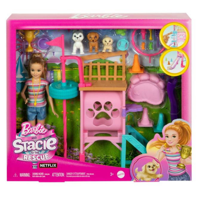 Barbie filmový set Psí hřiště + Stacie