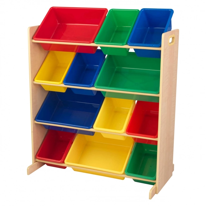 KidKraft Barevná polička s úložnými boxy