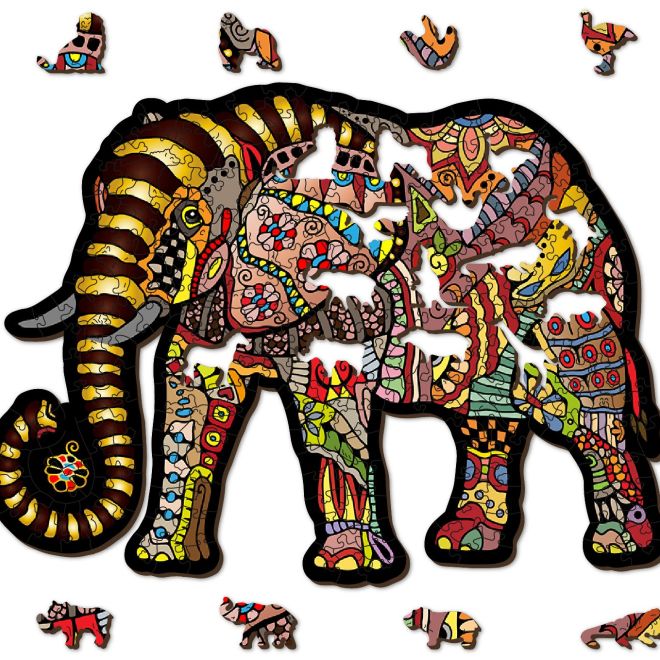 WOODEN CITY Dřevěné puzzle Magický slon 250 dílků EKO