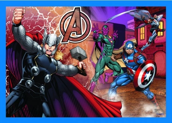 Puzzle 4v1 Stateční Avengers 28,5x20,5cm v krabici 28x28x6cm