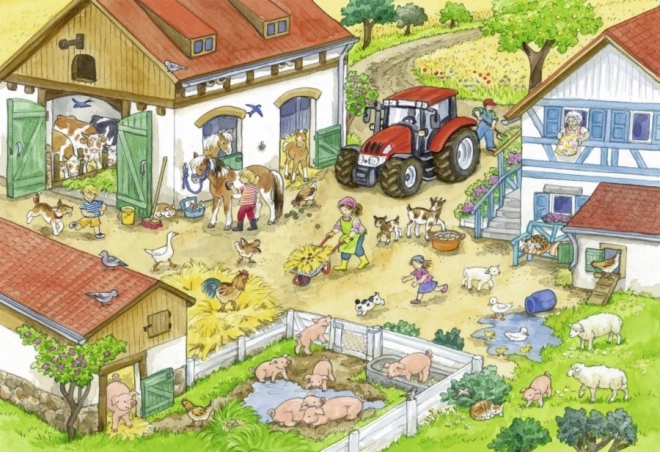 RAVENSBURGER Puzzle Den na farmě 2x24 dílků