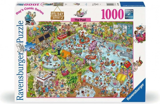 RAVENSBURGER Puzzle Ray's Comic Holiday Resort 3: Bazén 1000 dílků