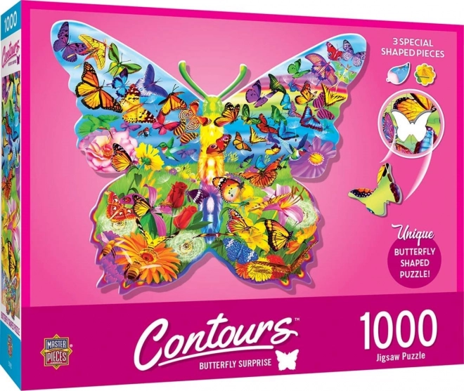 MASTERPIECES Obrysové puzzle Motýlí překvapení 1000 dílků