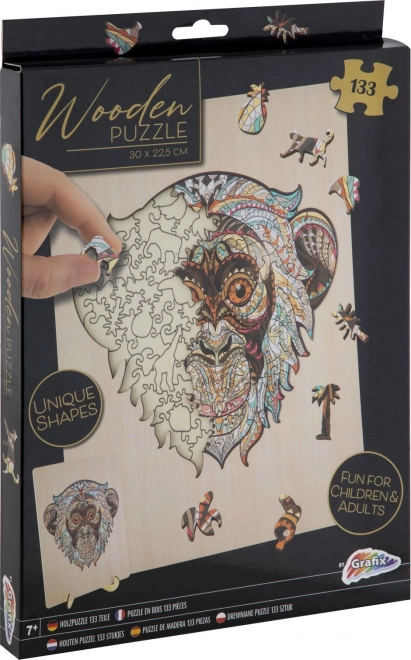 Obrysové puzzle opice 133 dílků