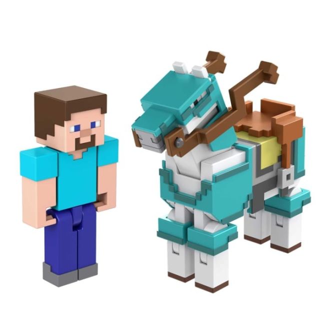 Minecraft figurka Steve a kůň