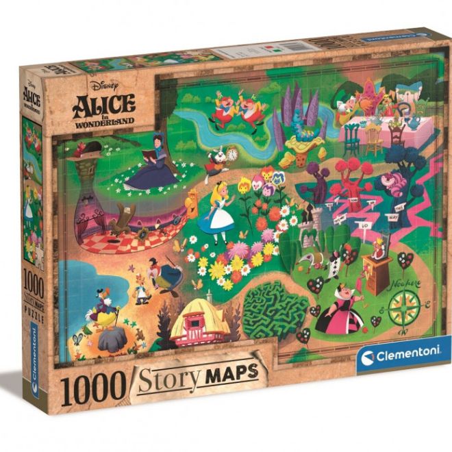 Puzzle 1000 prvků Příběhové mapy Alenka v říši divů