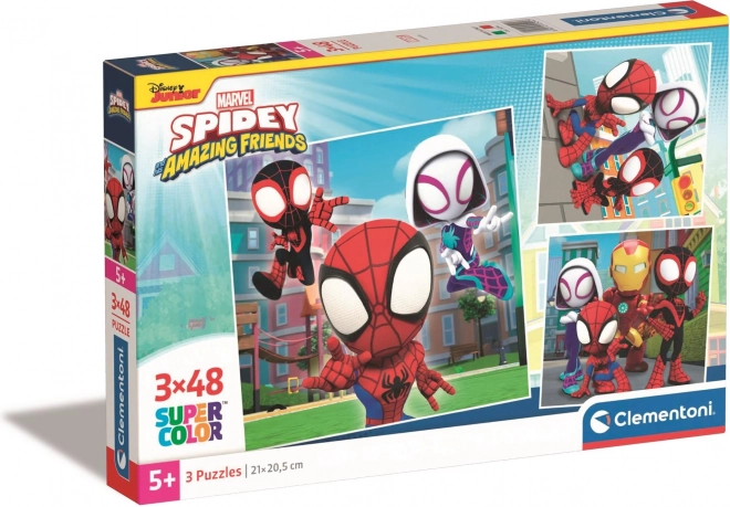 CLEMENTONI Puzzle Spidey a jeho úžasní přátelé 3x48 dílků