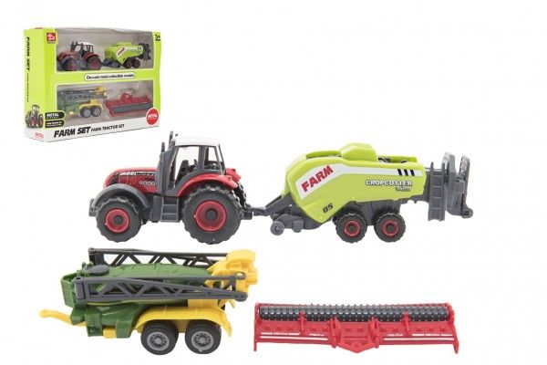 Sada farma traktor s příslušenstvím 4 ks – Zelený