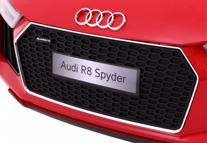 Audi R8 Spyder na baterie Červený lak + Dálkové ovládání + EVA + Pomalý start + Rádio MP3 + LED dioda