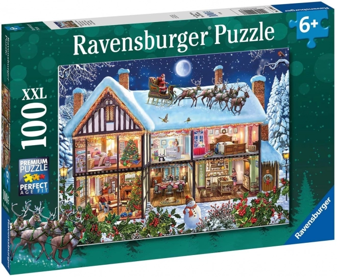 Ravensburger vánoční puzzle Doma o Vánocích 100 dílků