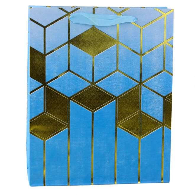 Papírová dárková taška se zlatými geometrickými vzory