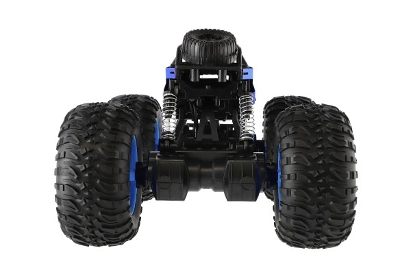 Auto RC Off-Road terénní 2,4GHz plast 32cm dobíjecí pack+baterie modré v krabici 38x23x26cm