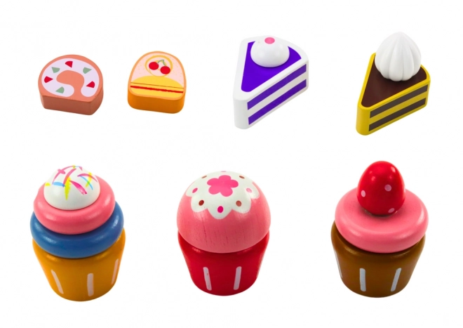 Sladký dort Cupcake Set Dřevěný stojan