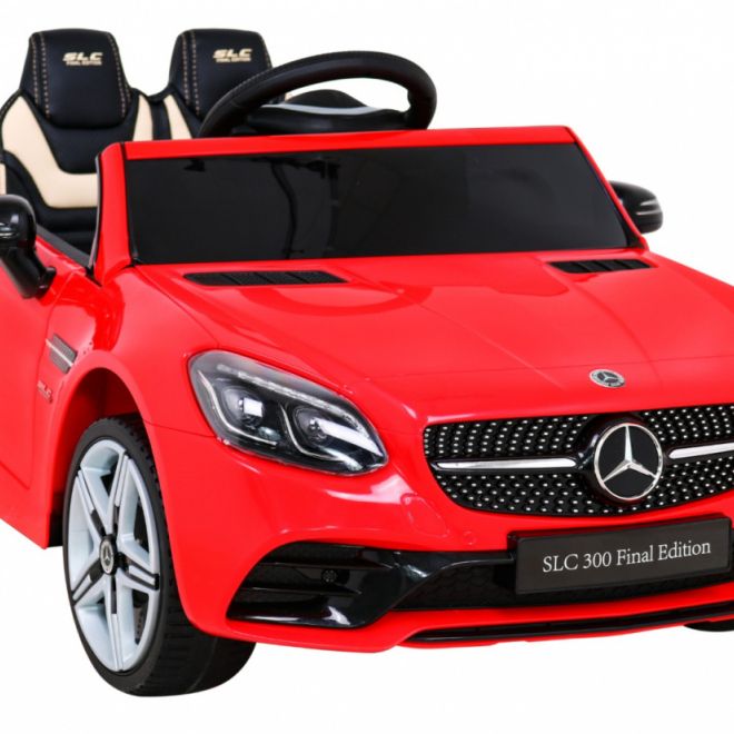 Mercedes Benz SLC300 Dětské auto na baterie Červené + zvuky MP3 Světla + dálkové ovládání + pomalý start