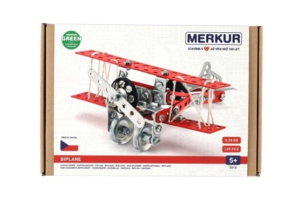 Stavebnice MERKUR 051 Dvouplošník 149ks v krabici 26x18x5,5cm