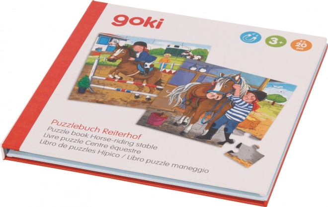 GOKI Magnetická puzzle kniha Jezdecká stáj 2x20 dílků