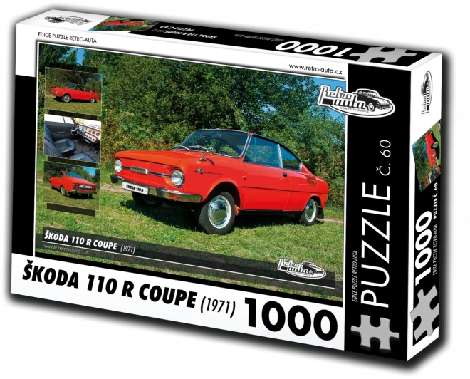 RETRO-AUTA Puzzle č. 60 Škoda 110 R Coupe (1971) 1000 dílků