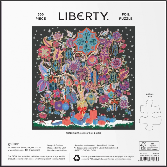 GALISON Čtvercové puzzle Liberty: Vánoční strom života 500 dílků