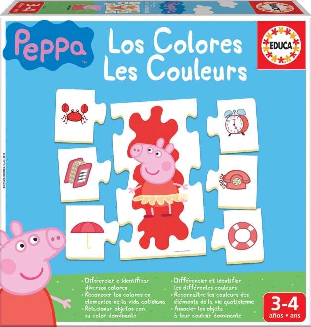 EDUCA Puzzle Prasátko Peppa: Učíme se barvy 6x7 dílků