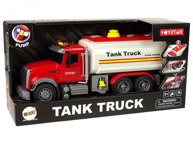 Bílý tank Truck Zvuky Světla