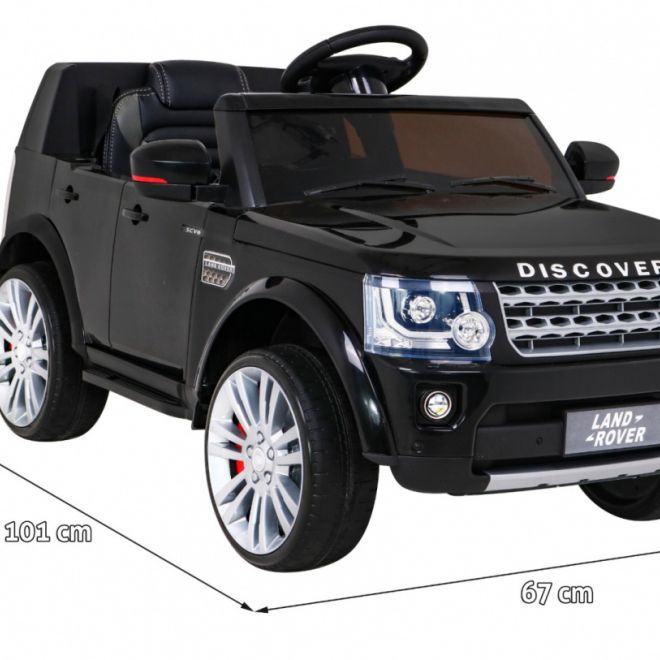 Land Rover Discovery Elektrické dětské auto černé + dálkové ovládání + EVA kola + pomalý start + rádio MP3