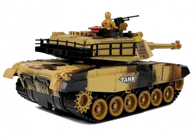 Velký dálkově ovládaný R/C Tank 2,4 Ghz Světla Zvuky Střelba Žlutá