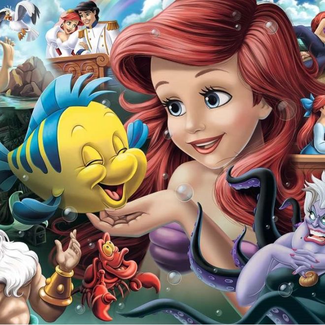 RAVENSBURGER Puzzle Disney hrdinky č.3: Malá mořská víla 1000 dílků