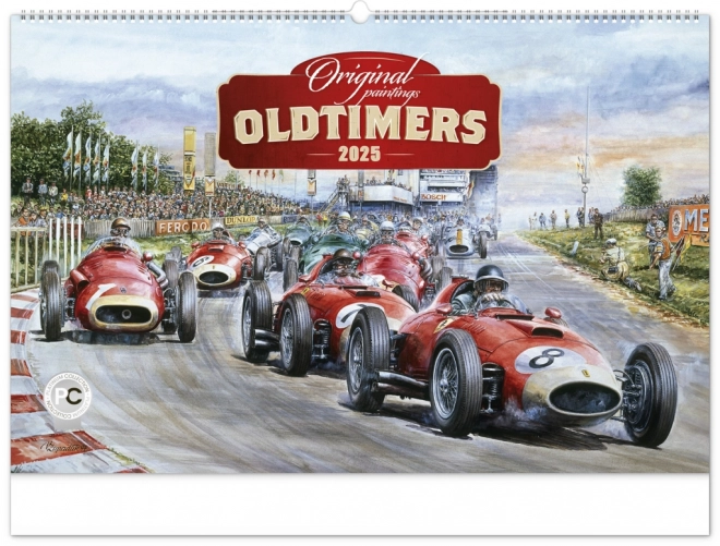 NOTIQUE Nástěnný kalendář Oldtimers – Václav Zapadlík 2025, 64 x 42 cm