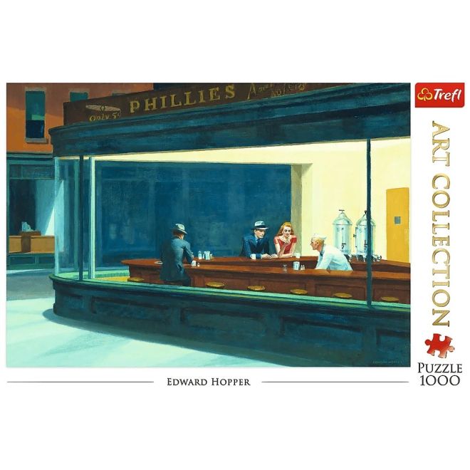 Hádanky 1000 prvků Umělecká sbírka Noc Značka Edward Hopper