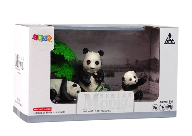 Figurky zvířat sada jídelní panda s mláďaty