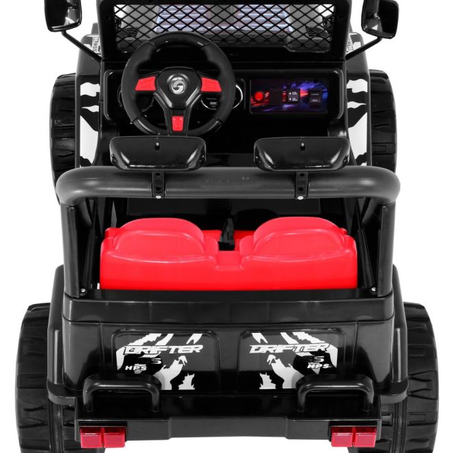 Dětské terénní auto na baterie Raptor Drifter Black + dálkové ovládání + pomalý rozjezd + EVA + zvuky Světla