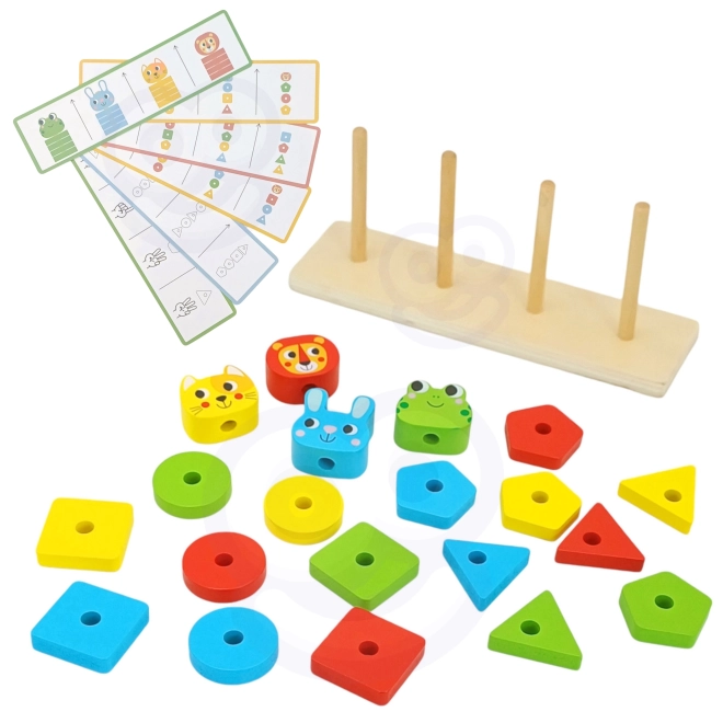 Montessori skládačka zvířátka pyramidka 27 dílů FSC