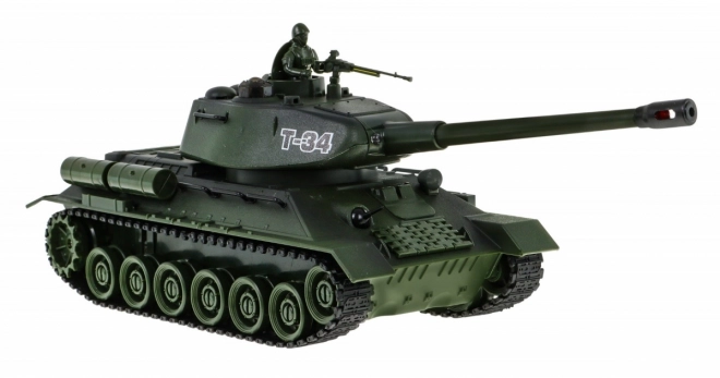 Dálkově ovládané 2 tanky T-34 vs. Tiger pro děti 3+ Střílecí modely 1:28 + Velká tanková bitva + Světelné zvuky