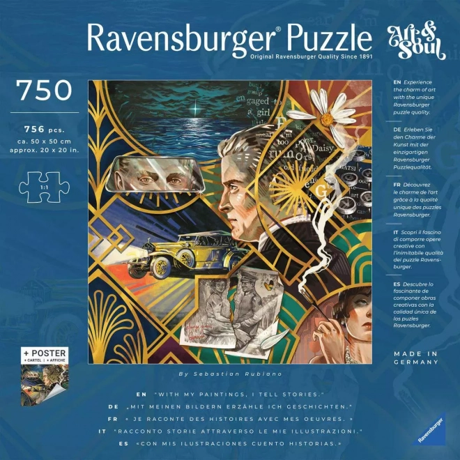 RAVENSBURGER Čtvercové puzzle Art & Soul: Velký Gatsby 750 dílků