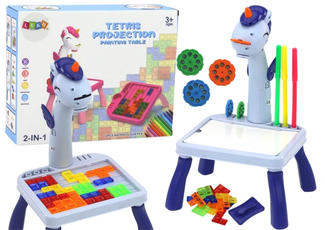 Mini projektor Tetris Table 2v1 Unicorn Blue