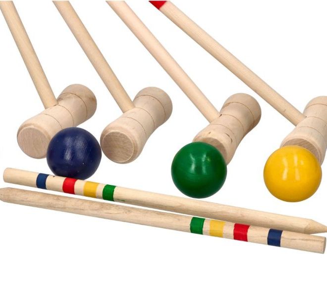 Dřevěná hra kroket 24 dílků - pro děti i dospělé